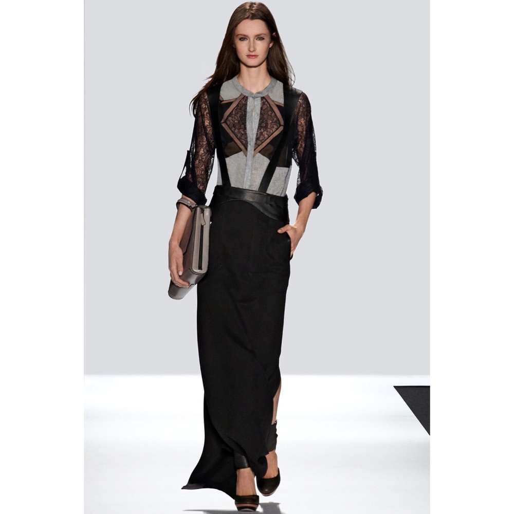 BCBG RUNWAY “Inga” Leather Maxi Skirt Dress